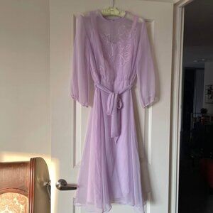 60s/70s Lavender Purple Formal Dress